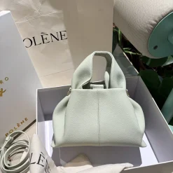 POLENE Shoulder Bags Leather Mintgreen 22X14X12.5CM E5010066218