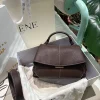 POLENE Top Handle Bags Litchi Leather Brown 28X21X9CM E8010066760