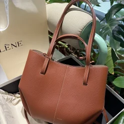 POLENE Totes Bags Leather Brown-White 22X33X13CM E8010066461