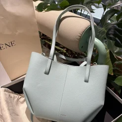 POLENE Totes Bags Leather Light Blue 22X33X13CM E8010066516