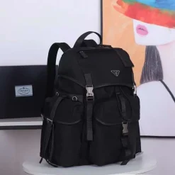 Alternative view of PRADA Backpacks Bags Fabric Leather Black-Silver 37X42X17CM F8010060189