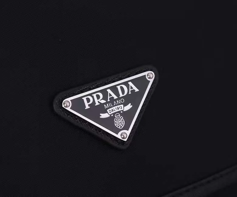 PRADA Backpacks Bags Fabric Leather Black-Silver 37X42X17CM F8010060189 - Image 5