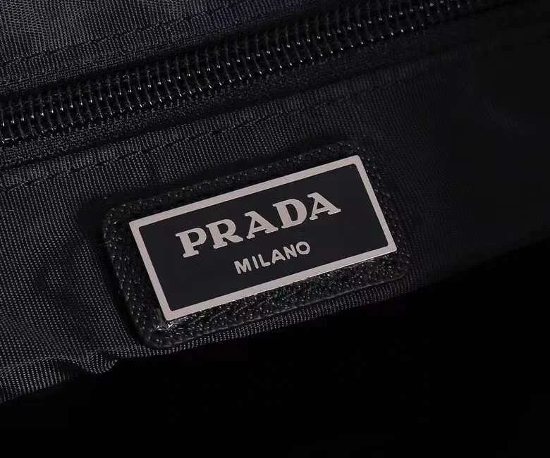 PRADA Backpacks Bags Fabric Leather Black-Silver 37X42X17CM F8010060189 - Image 9