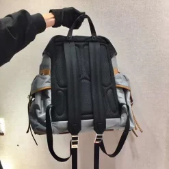 Alternative view of PRADA Backpacks Bags Fabric and Leather Black-Grey-Gray-Brown 37X42X17CM F8010060201