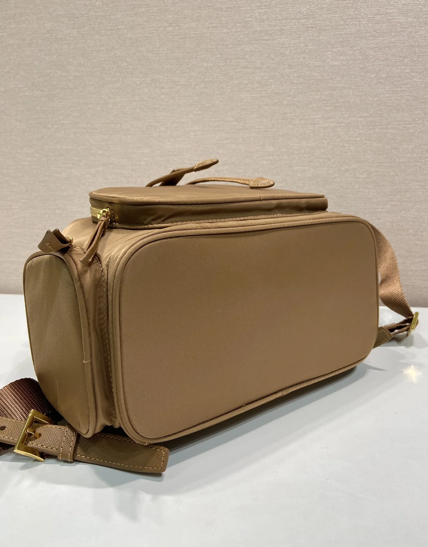 PRADA Backpacks Bags Nylon Brown-Gold 24.5X29X12CM D2010060136 - Image 6