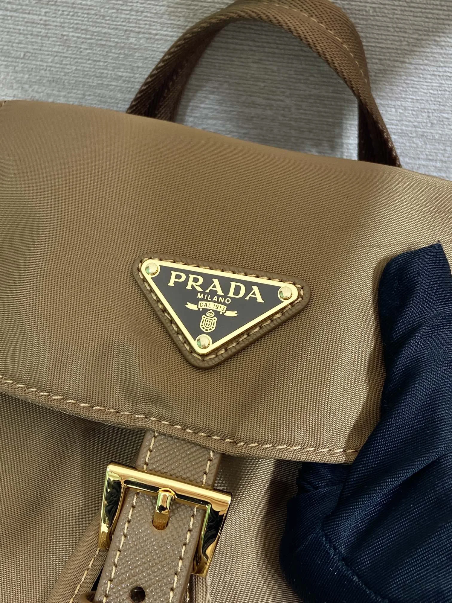 PRADA Backpacks Bags Nylon Brown-Gold 24.5X29X12CM D2010060136 - Image 7
