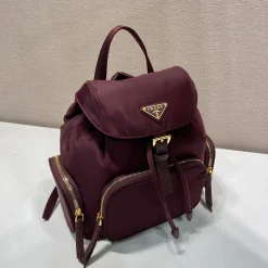 Alternative view of PRADA Backpacks Bags Nylon Burgundy-Gold 24.5X29X12CM D2010060147