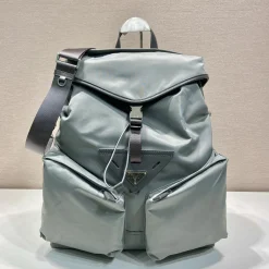PRADA Backpacks Bags Nylon Calfskin Grey 38X45X18CM F5010060206