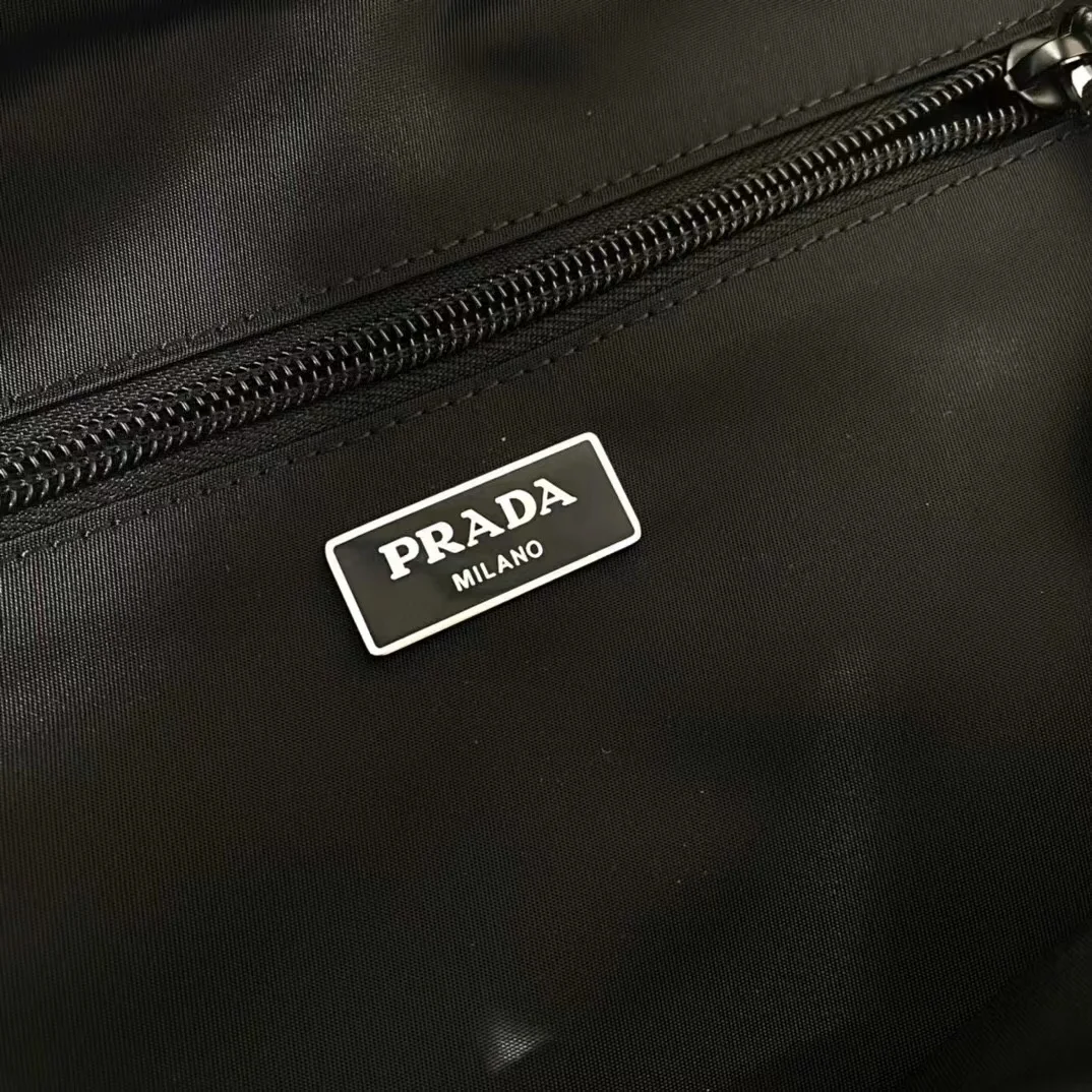 PRADA Backpacks Bags Saffiano Leather Nylon Black-Red 17X43X30CM E2010060185 - Image 9