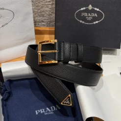 Alternative view of PRADA Belts Calf Leather Black-Gold 35cm Width A8010050083