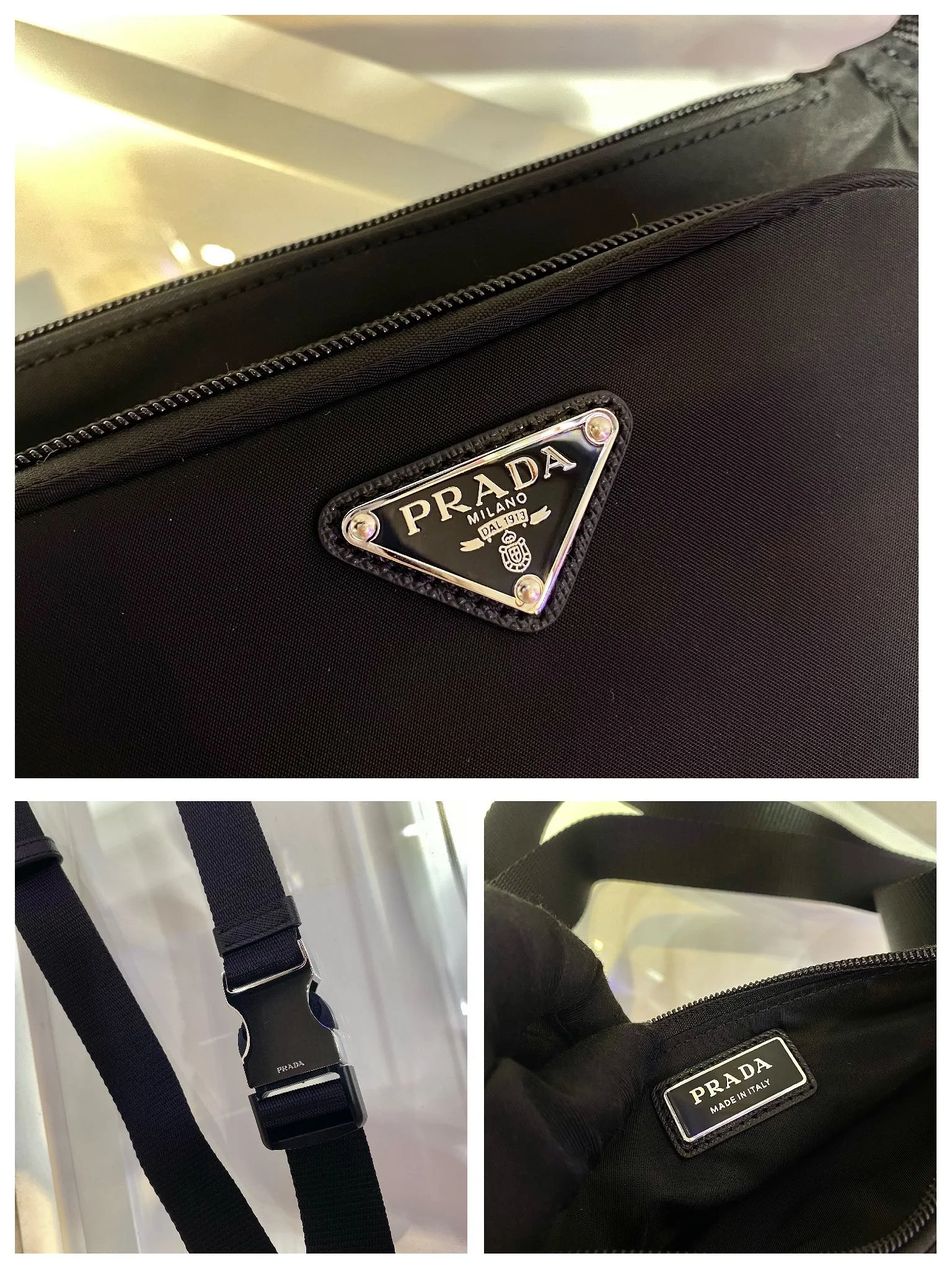 PRADA Crossbody Bags Black 19X13X2.5CM B8010060071 - Image 9