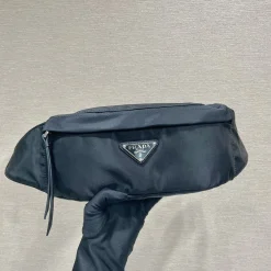 PRADA Crossbody Bags Nylon Saffiano Leather Black 26X12X7CM C0010060075