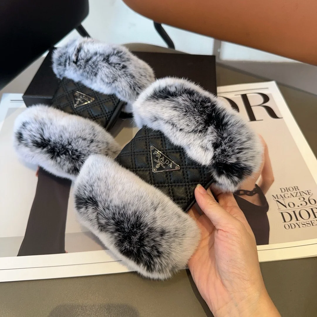 PRADA Gloves Sheepskin Leather Black-Gray One Size A2010071894 - Image 6