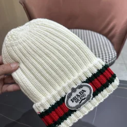 Alternative view of PRADA Hats Wool Knit White-Red-Green G010070412