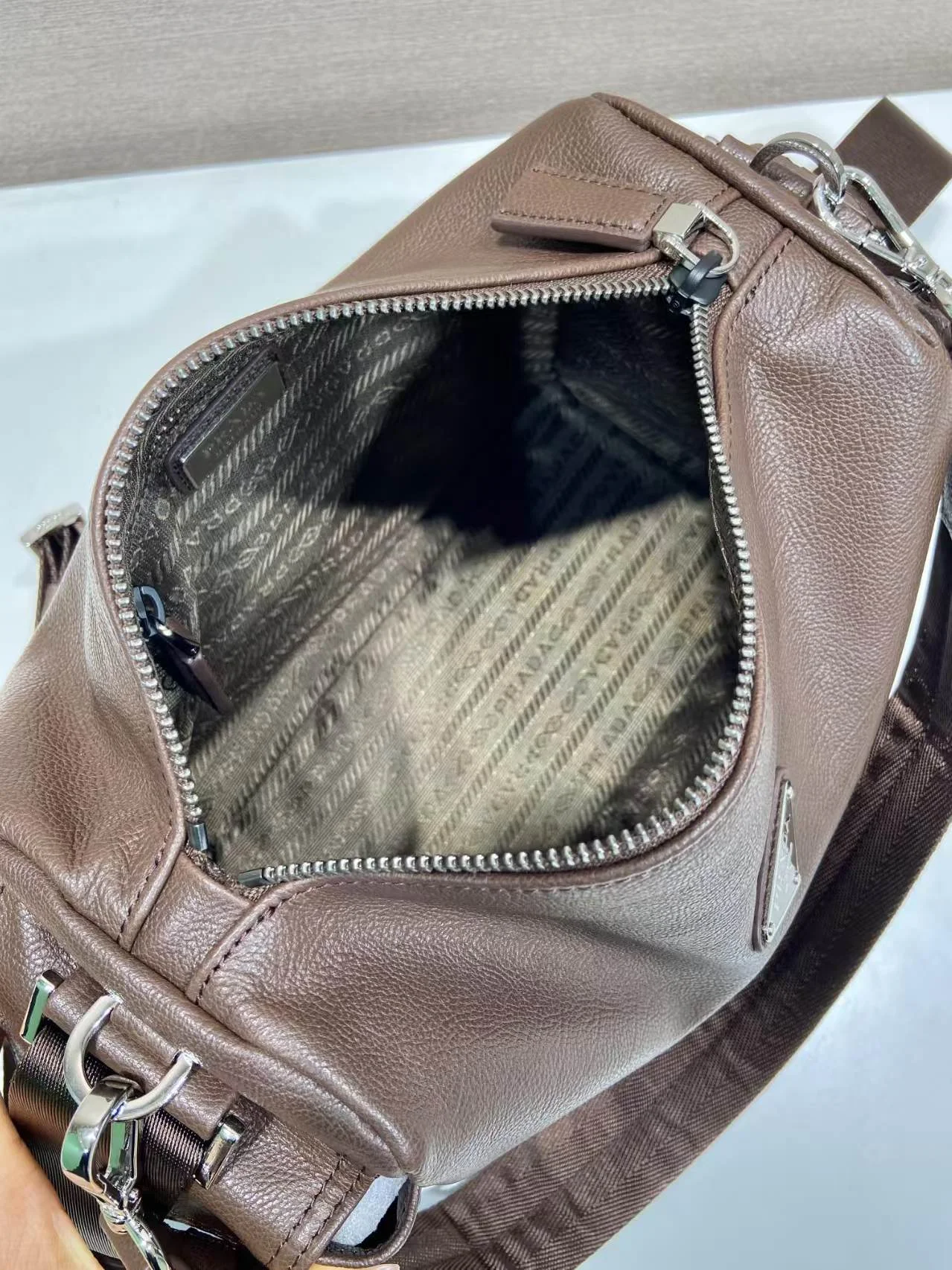 PRADA Messenger Bags Brown 31X17X11CM F0010060042 - Image 8