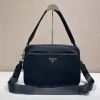 PRADA Messenger Bags Re-Nylon Saffiano Leather Black 31X23X10CM D8010060320