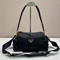 PRADA Shoulder Bags Black-Gold 25X12.5X9.5CM D6010060233