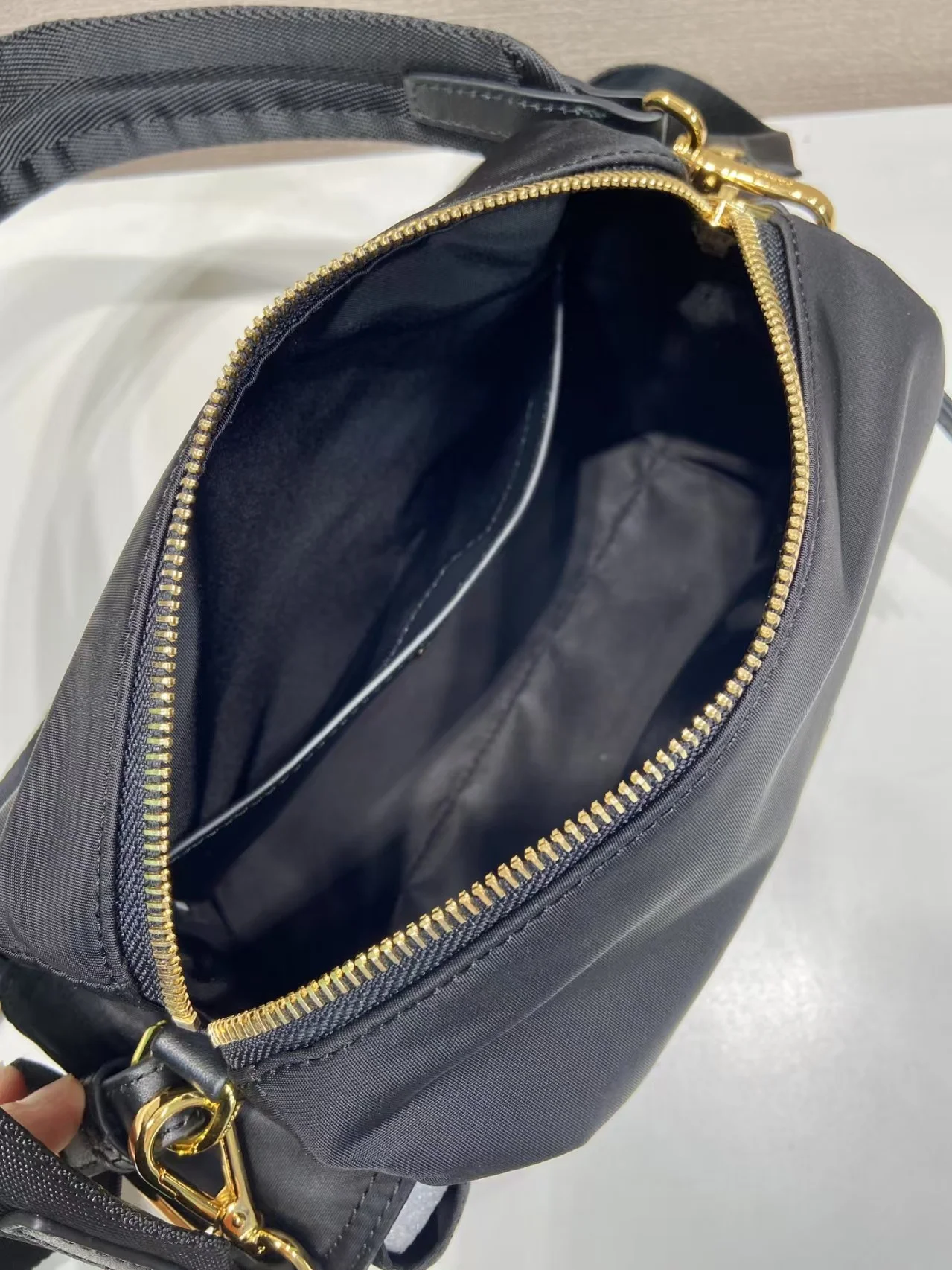PRADA Shoulder Bags Black-Gold 25X12.5X9.5CM D6010060233 - Image 8