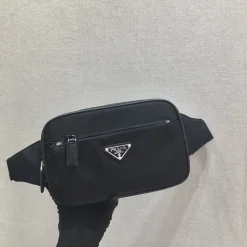 PRADA Shoulder Bags Nylon Black-Silver 21X12.5X4.5CM B8010060060