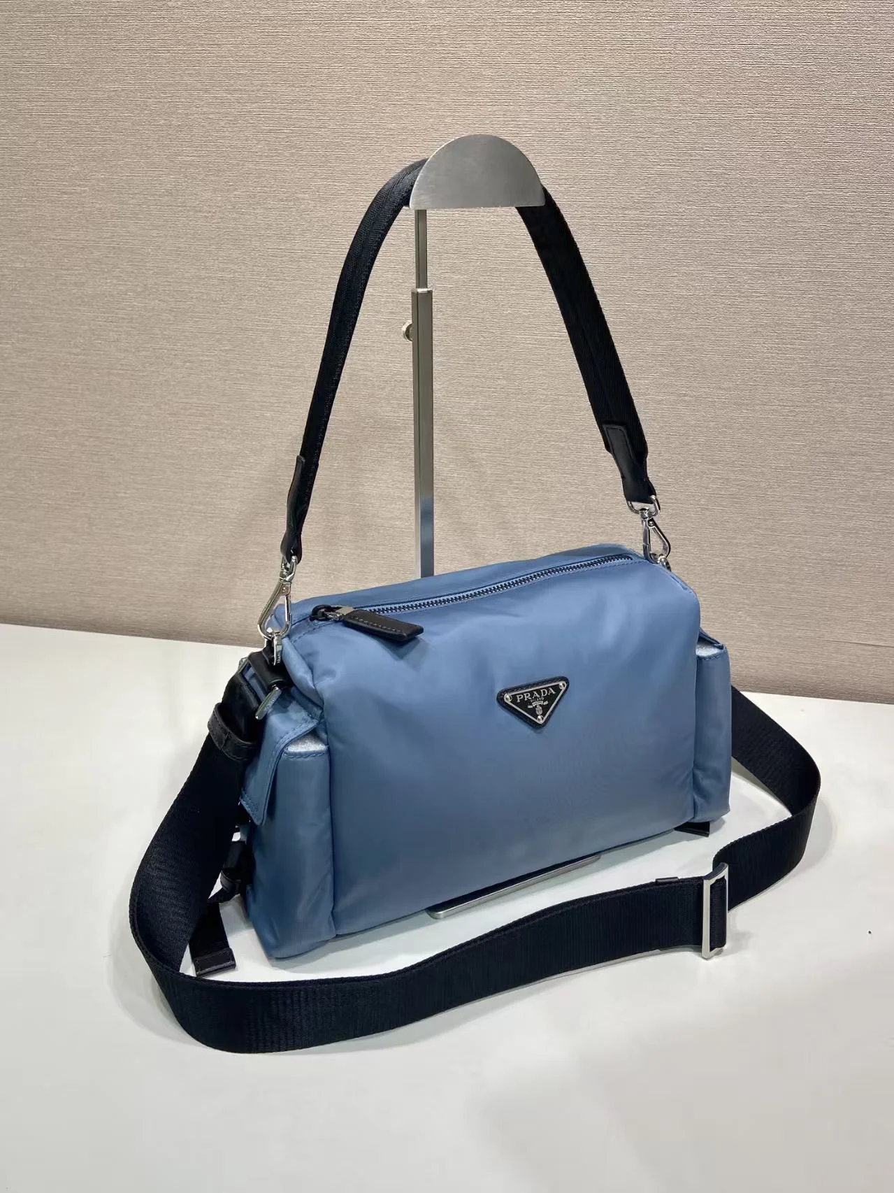 PRADA Shoulder Bags Nylon Blue-Black 31X17X11CM D8010060052 - Image 2