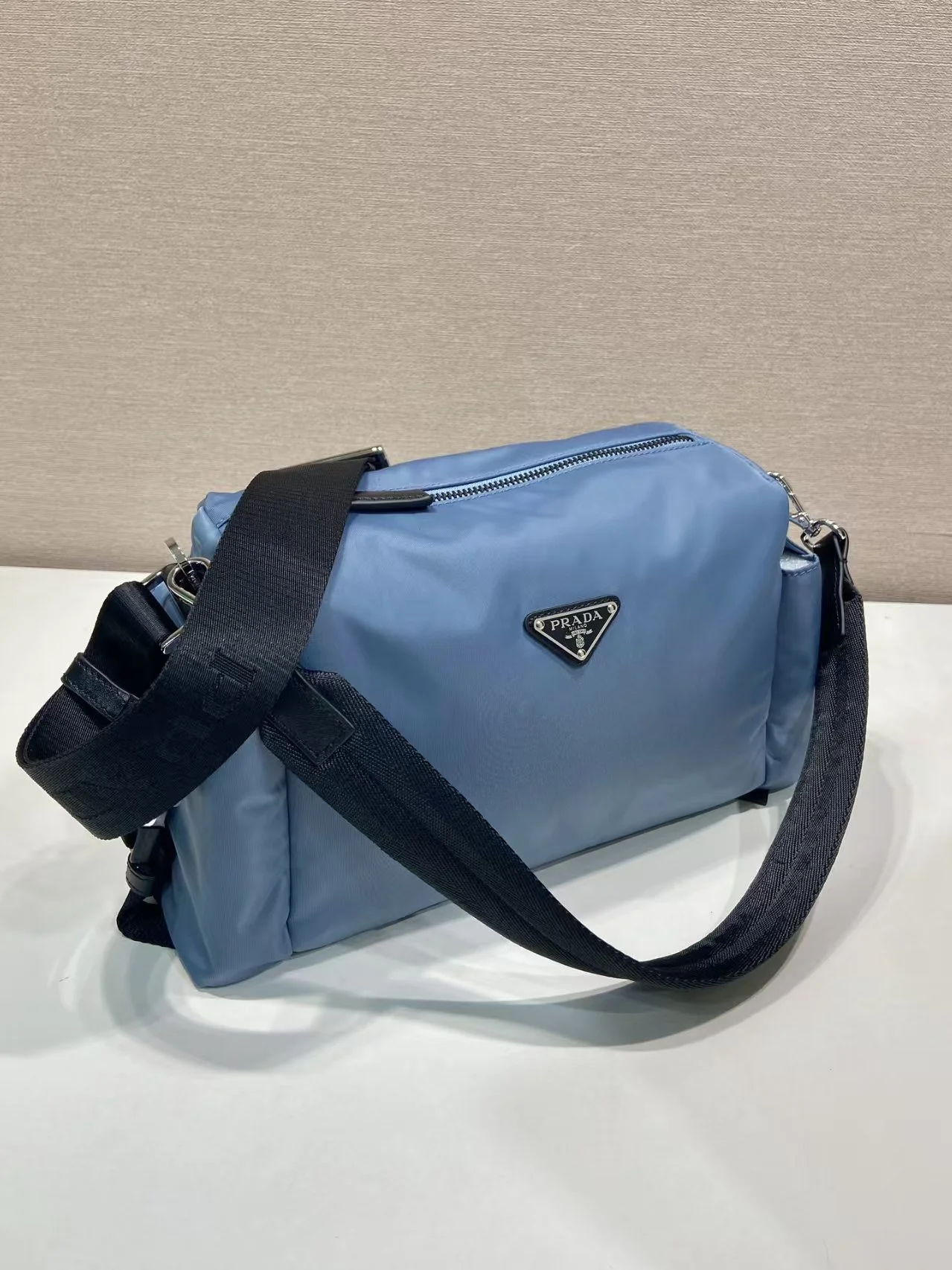 PRADA Shoulder Bags Nylon Blue-Black 31X17X11CM D8010060052 - Image 3