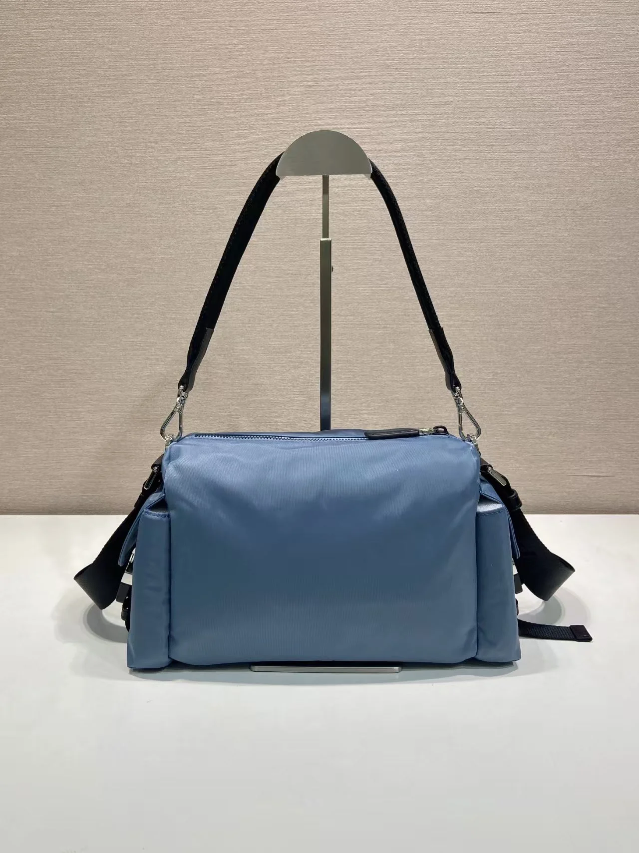 PRADA Shoulder Bags Nylon Blue-Black 31X17X11CM D8010060052 - Image 5