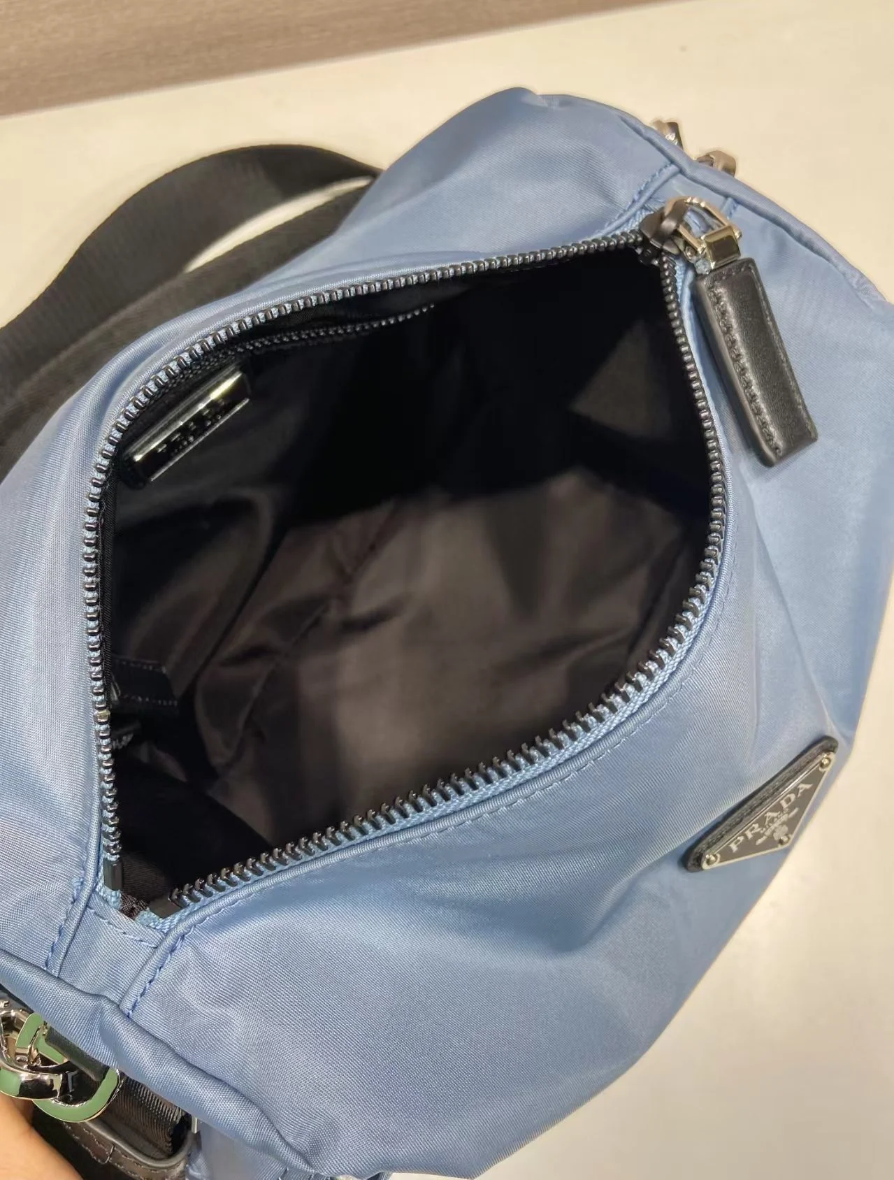 PRADA Shoulder Bags Nylon Blue-Black 31X17X11CM D8010060052 - Image 8
