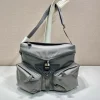 PRADA Shoulder Bags Nylon Grey 29X23X15CM D8010060159