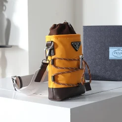Alternative view of PRADA Shoulder Bags Nylon Leather Yellow-Brown 13X18CM C3010060010