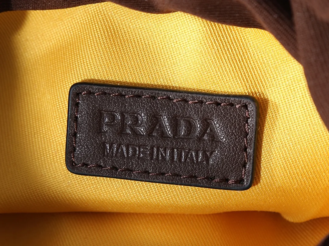 PRADA Shoulder Bags Nylon Leather Yellow-Brown 13X18CM C3010060010 - Image 8
