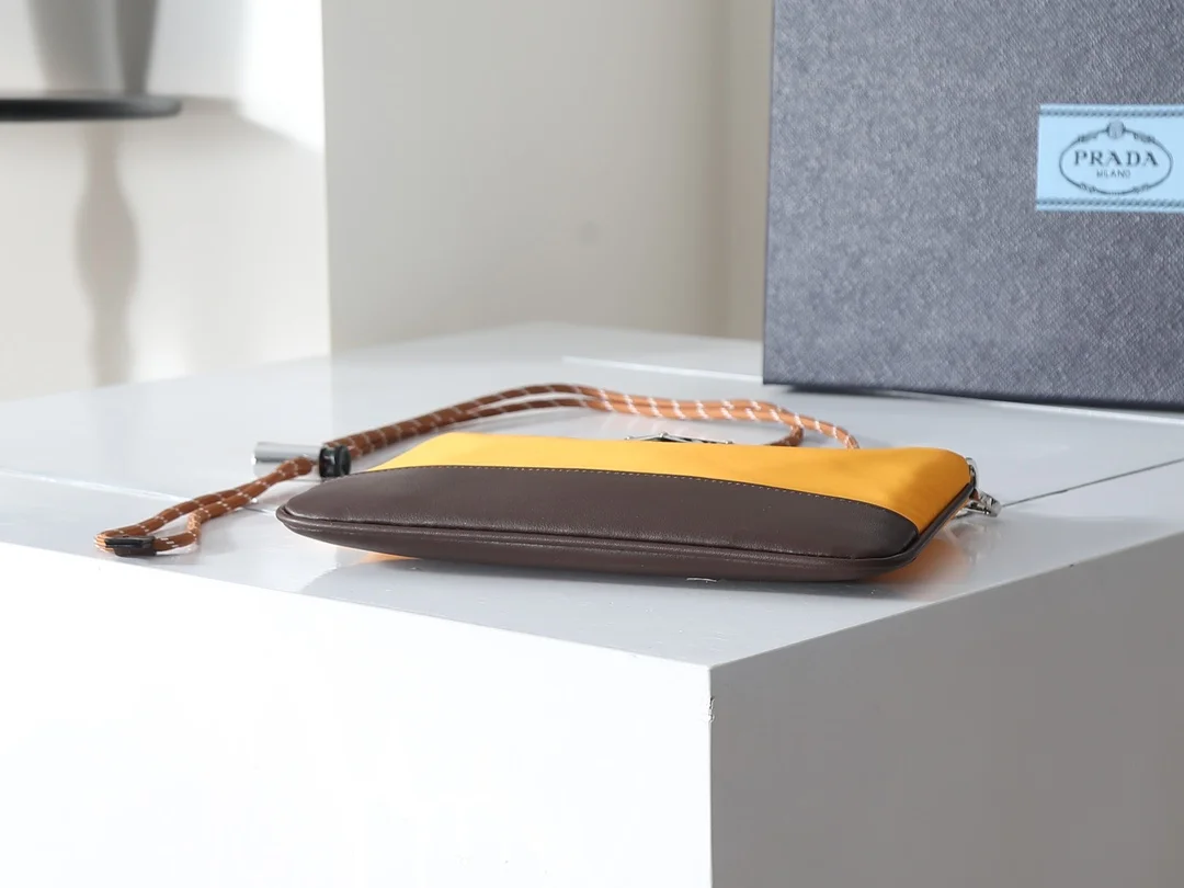 PRADA Shoulder Bags Recycled Nylon Yellow-Brown 22X14CM C0010060032 - Image 4