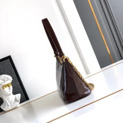 Alternative view of PRADA Shoulder Bags Waxed Leather Brown-Gold 22.5X13.5X9.5CM D9010060387