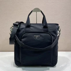 PRADA Totes Bags Nylon Black 33X37.5X15CM F0010060331