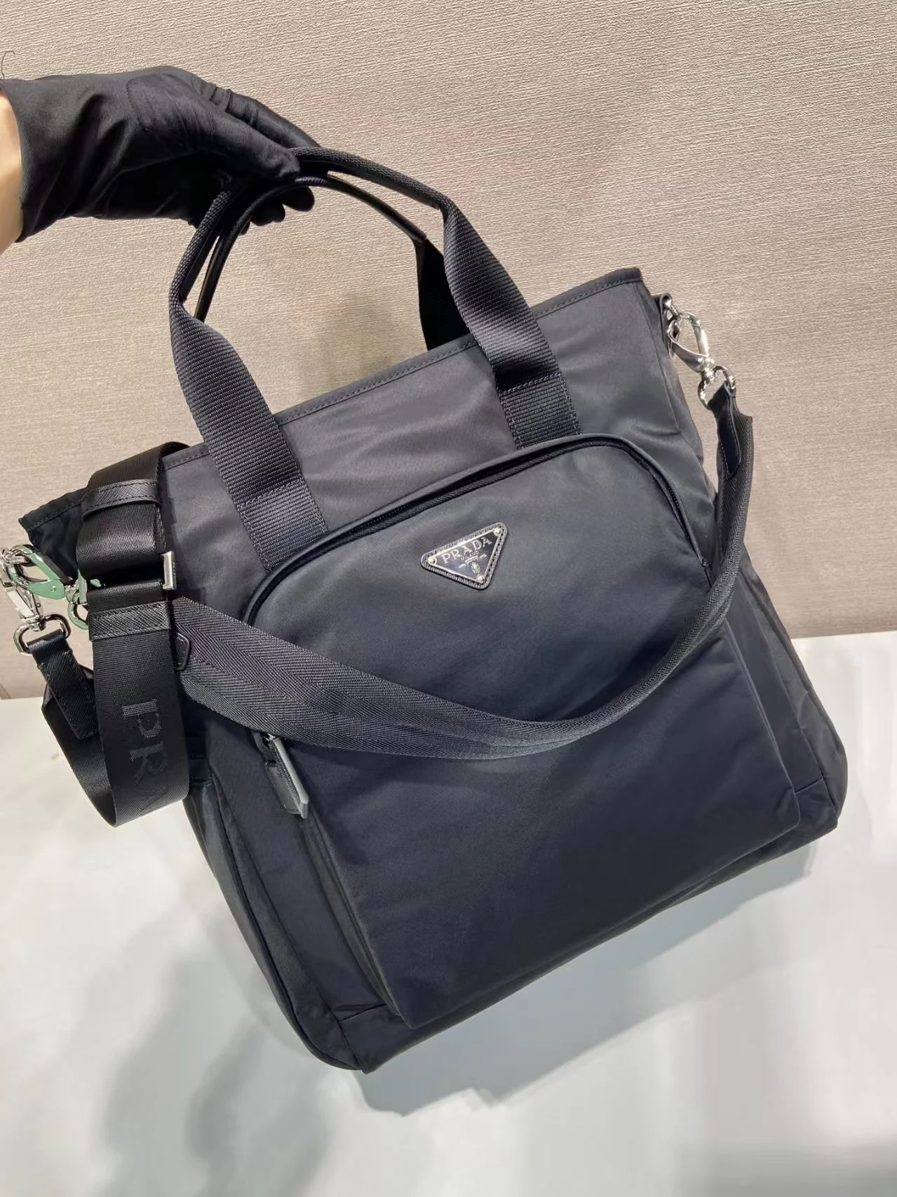 PRADA Totes Bags Nylon Black 33X37.5X15CM F0010060331 - Image 3