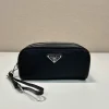 PRADA Wallet Bags Re-Nylon Leather Black-Silver 19X9X7CM B6010060224