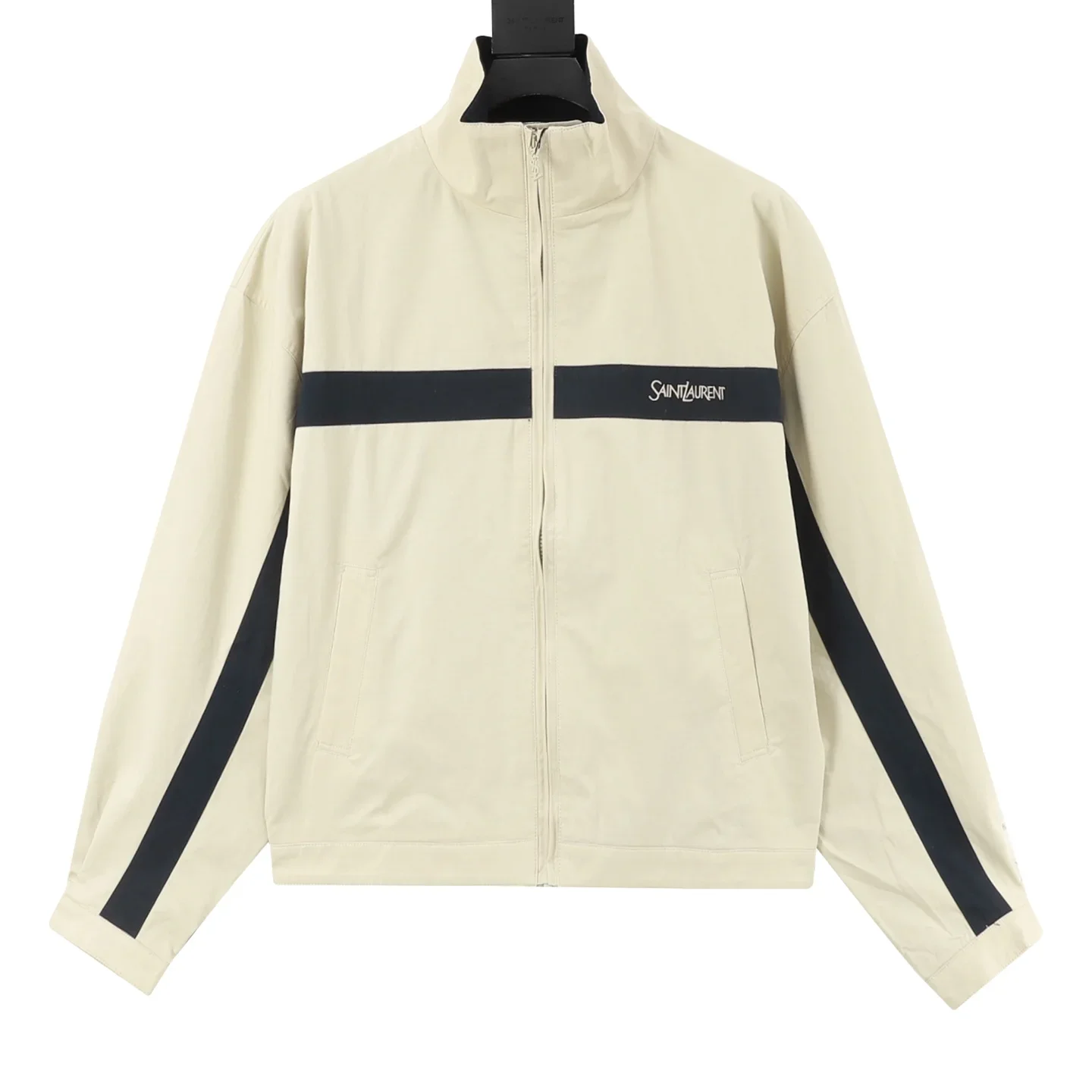 SAINT LAURENT Jackets Cotton Poplin Beige-Black 48-54 C00202610040084