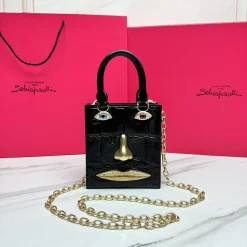 SCHIAPARELLI Shoulder Bags Black-Gold 17X15X5.5CM A35010067076