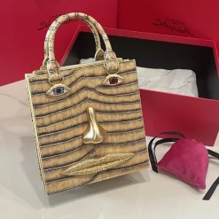 SCHIAPARELLI Top Handle Bags Beige-Gold 20X19X9CM A95010067065