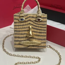 Alternative view of SCHIAPARELLI Top Handle Bags Beige-Gold 20X19X9CM A95010067065