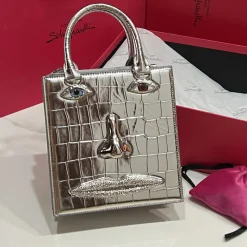 SCHIAPARELLI Top Handle Bags Silver 20X19X9CM A02010067058