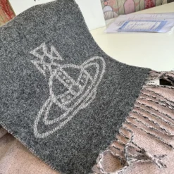 Alternative view of VIVIENNE WESTWOOD Scarves Wool Blend Gray-Pink One Size A1010070545