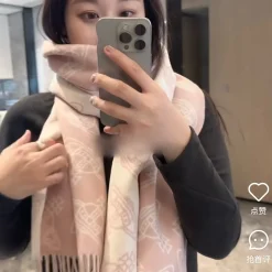 Alternative view of VIVIENNE WESTWOOD Scarves Wool Cashmere Pink-White 185_30 A1010070883