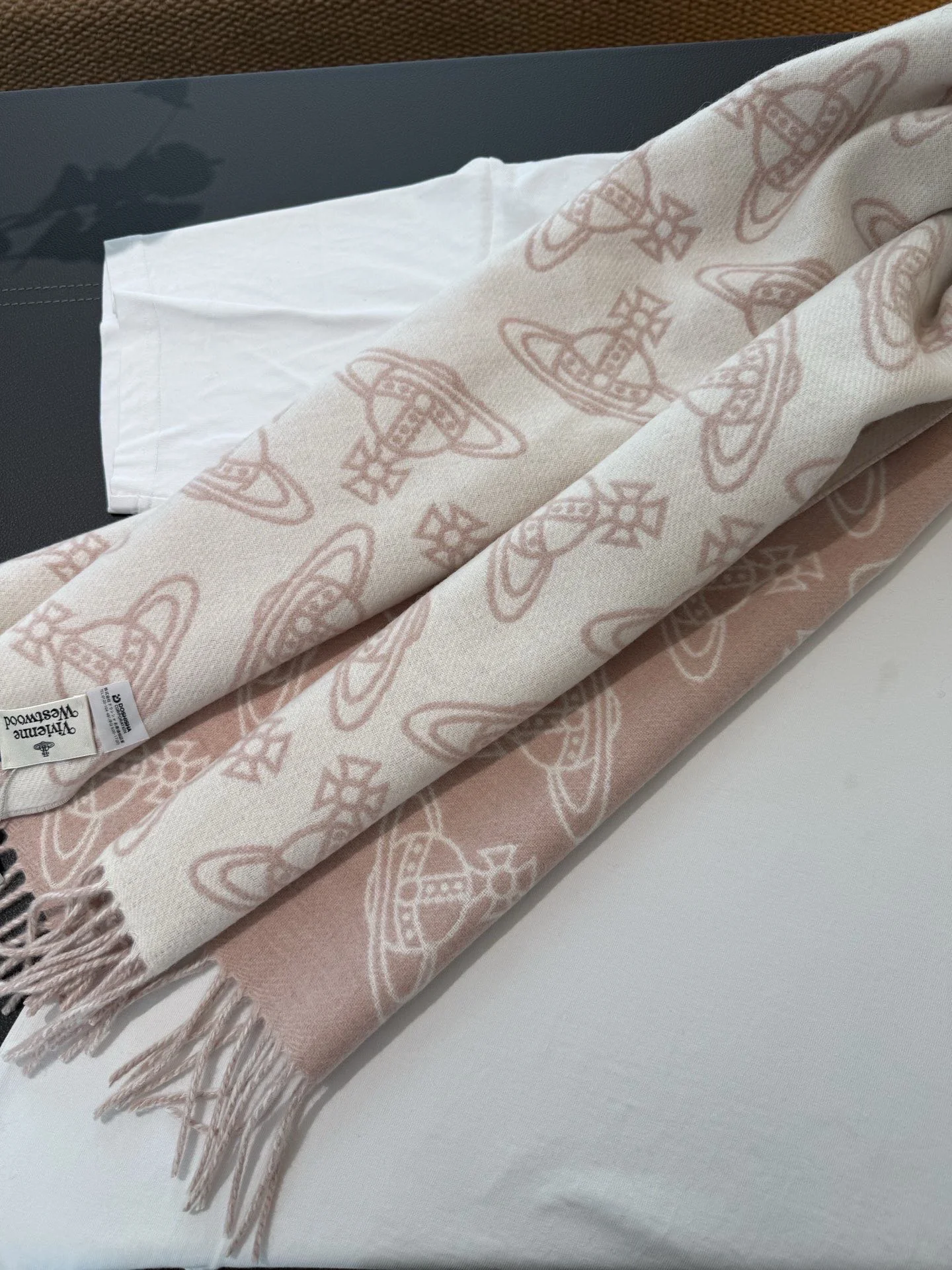 VIVIENNE WESTWOOD Scarves Wool Cashmere Pink-White 185_30 A1010070883 - Image 9
