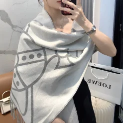 Alternative view of VIVIENNE WESTWOOD Scarves Wool White-Grey One Size A2010071219